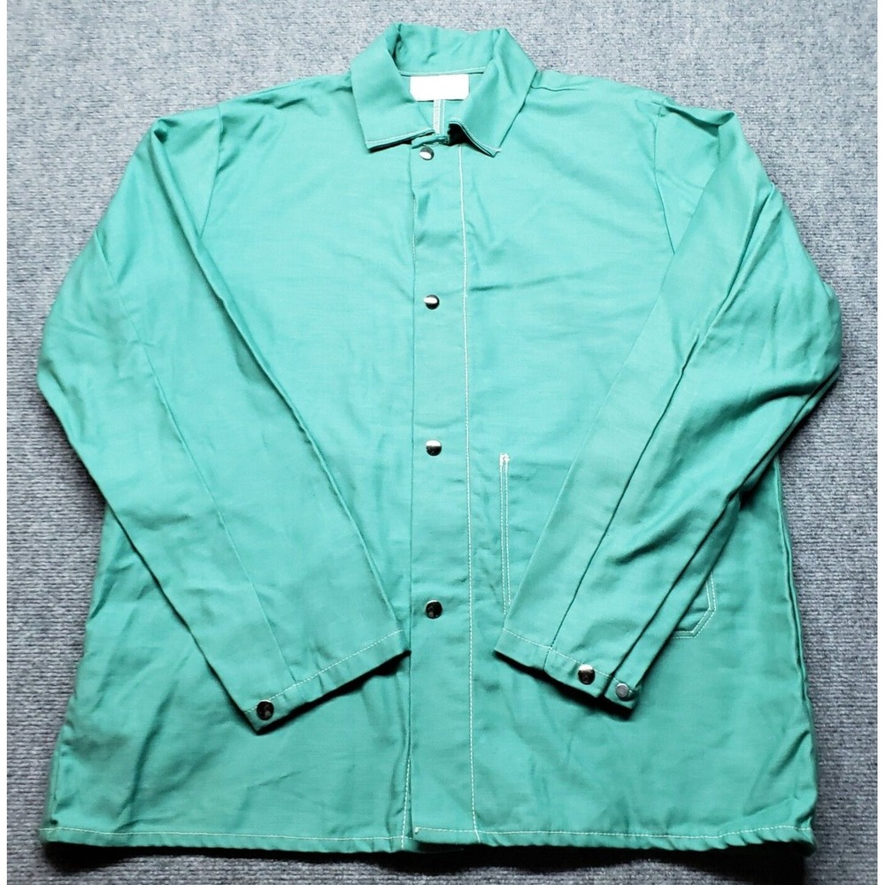 Proban Westex Jacket Mens XL FR-7A Green Solid Long Sleeve Button Cotton USA